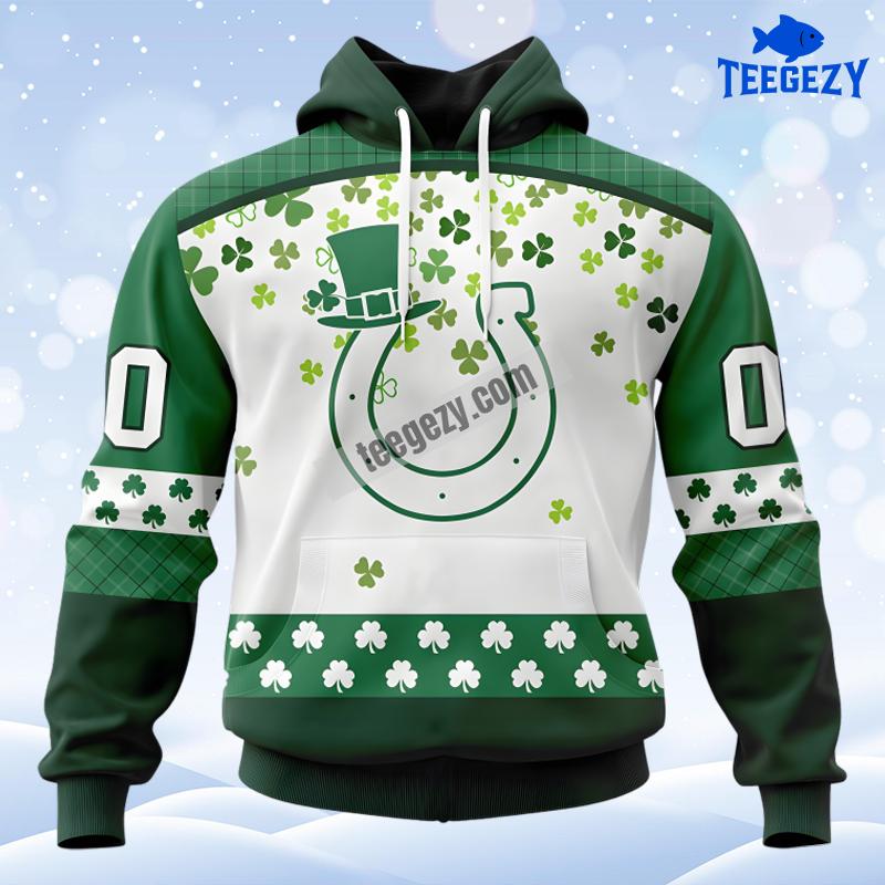 Personalized Indianapolis Colts St Patrick Day Green White Unisex 3D Hoodie Personalized Indianapolis Colts St Patrick Day Green White Unisex 3D Hoodie