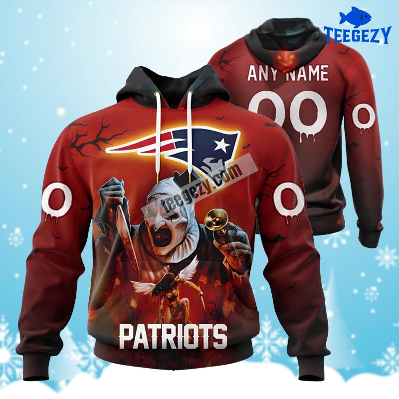 Personalized New England Patriots Terrifier Ghoulish Halloween Red For Sale 3D Hoodie Personalized New England Patriots Terrifier Ghoulish Halloween Red For Sale 3D Hoodie