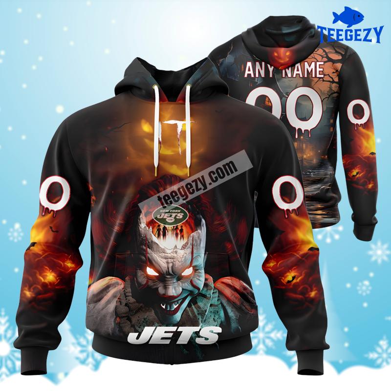 Personalized New York Jets Halloween Badut Mematikan Red Pattern 3D Hoodie Personalized New York Jets Halloween Badut Mematikan Red Pattern 3D Hoodie