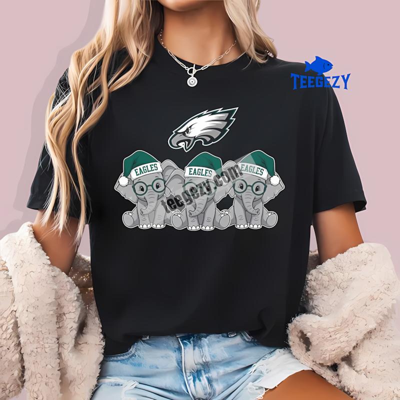 Philadelphia Eagles Christmas Elephants T-Shirt Printing Philadelphia Eagles Christmas Elephants T-Shirt Printing