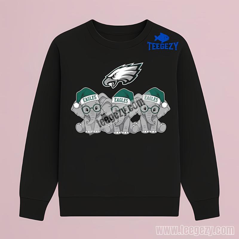 Philadelphia Eagles Christmas Elephants Long Sleeve Printing Philadelphia Eagles Christmas Elephants Long Sleeve Printing