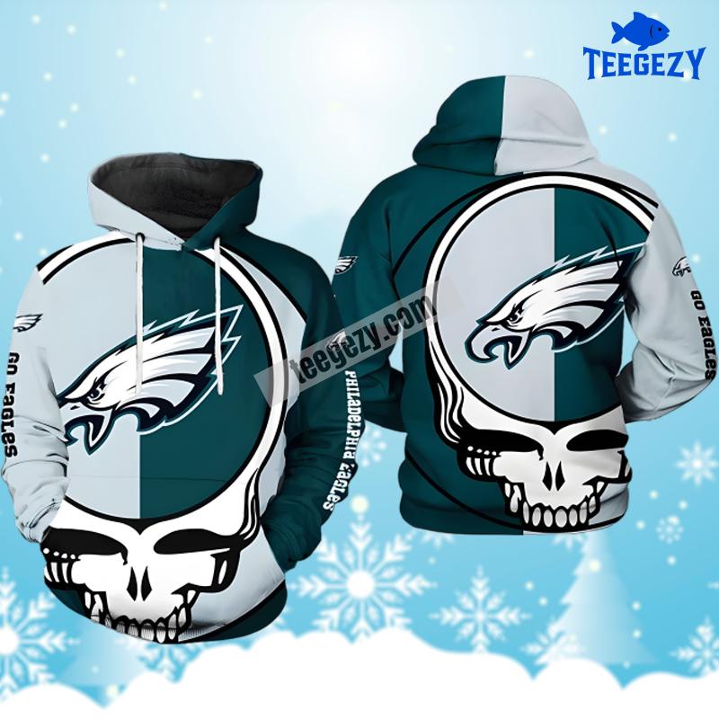 Philadelphia Eagles Grateful Dead Zip Up 3D Hoodie Philadelphia Eagles Grateful Dead Zip Up 3D Hoodie