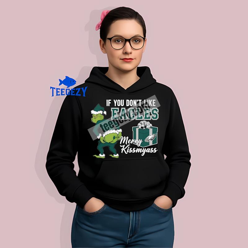 Philadelphia Eagles Grinch Merry Kissmyass Statement Hoodie Philadelphia Eagles Grinch Merry Kissmyass Statement Hoodie
