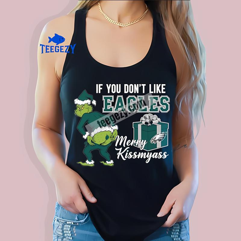 Philadelphia Eagles Grinch Merry Kissmyass Statement Tanktop Philadelphia Eagles Grinch Merry Kissmyass Statement Tanktop