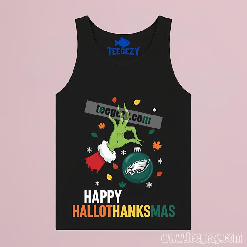 Philadelphia Eagles Happy Hallothanksmas Tanktop Philadelphia Eagles Happy Hallothanksmas Tanktop