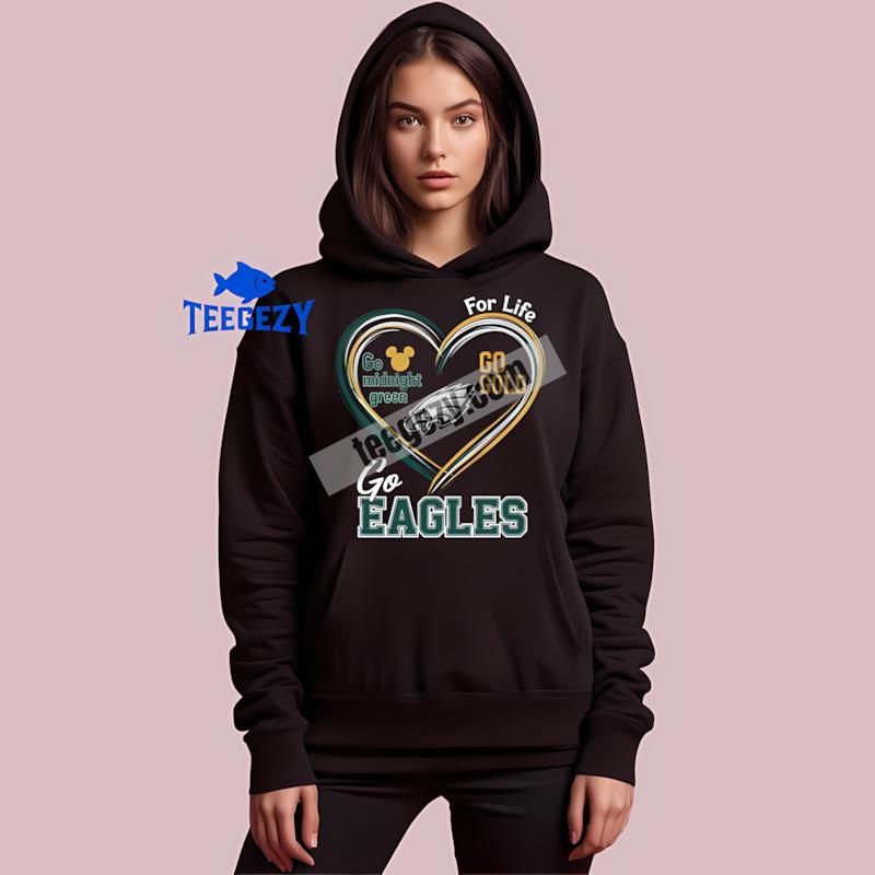 Philadelphia Eagles Heart Go Midnight Green Go Gold Hoodie Philadelphia Eagles Heart Go Midnight Green Go Gold Hoodie