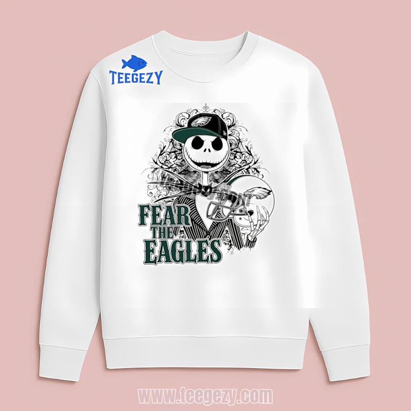 Philadelphia Eagles Jack Skellington Fear The Funny Long Sleeve Philadelphia Eagles Jack Skellington Fear The Funny Long Sleeve
