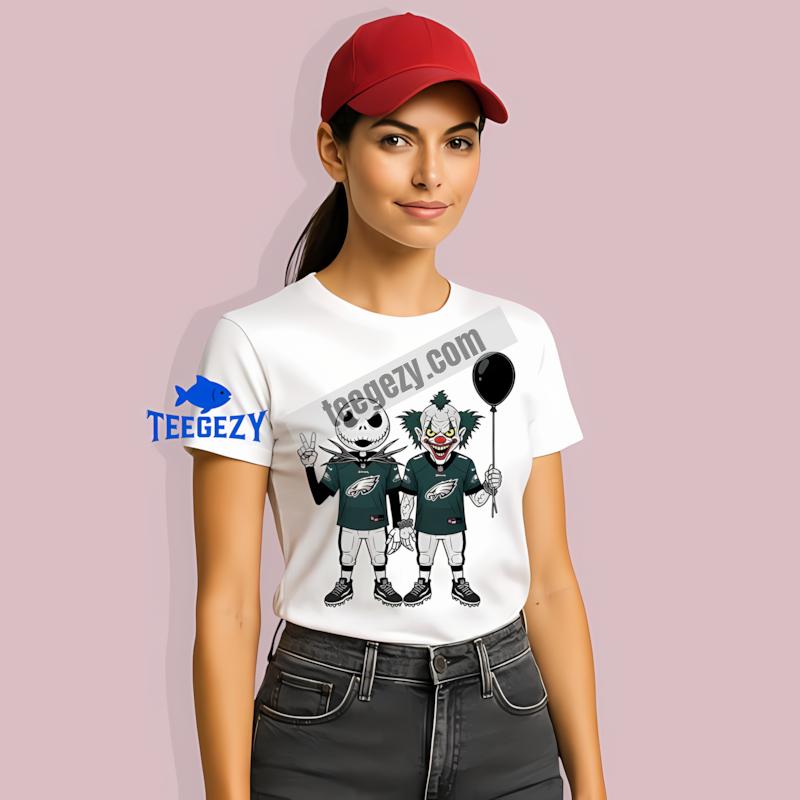 Philadelphia Eagles Jack Skellington Pennywise Spooky T-Shirt Philadelphia Eagles Jack Skellington Pennywise Spooky T-Shirt