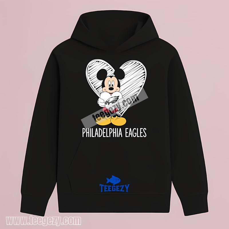 Philadelphia Eagles Mickey Heart Hoodie Design Online Philadelphia Eagles Mickey Heart Hoodie Design Online