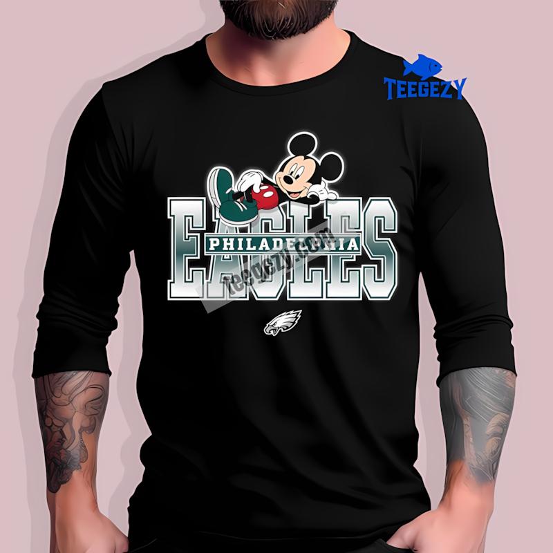 Philadelphia Eagles Mickey Mouse Relaxed Regular Long Sleeve Philadelphia Eagles Mickey Mouse Relaxed Regular Long Sleeve