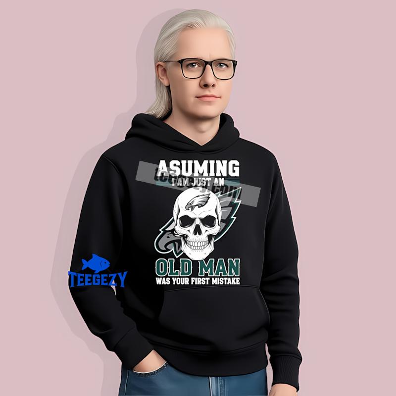 Philadelphia Eagles Skull Assuming I Am Just An Old Man Retro Hoodie Philadelphia Eagles Skull Assuming I Am Just An Old Man Retro Hoodie