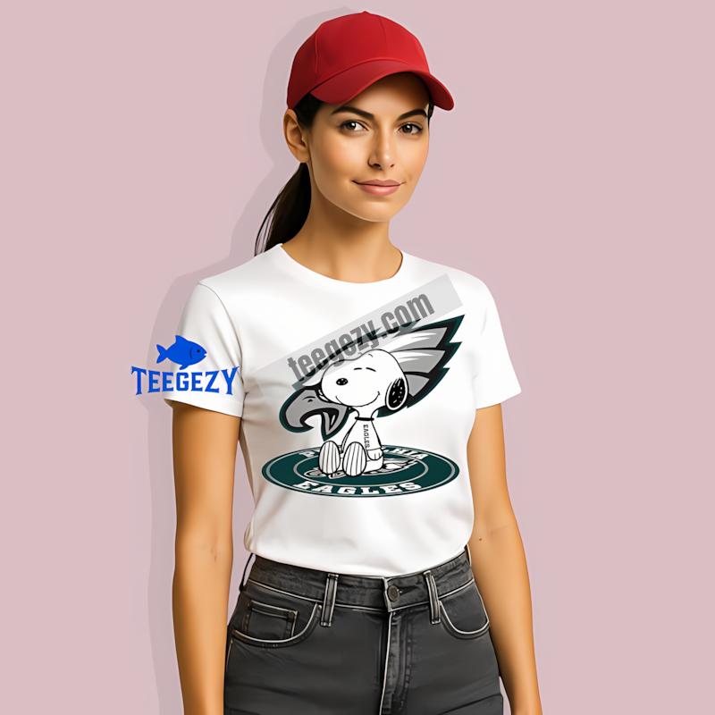Philadelphia Eagles Snoopy Tattoo Logo On Arm Casual Shirt