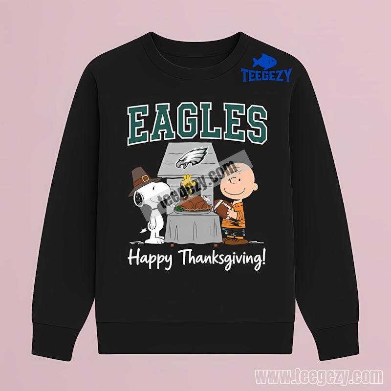 Philadelphia Eagles Snoopy Thanksgiving Casual Long Sleeve Philadelphia Eagles Snoopy Thanksgiving Casual Long Sleeve