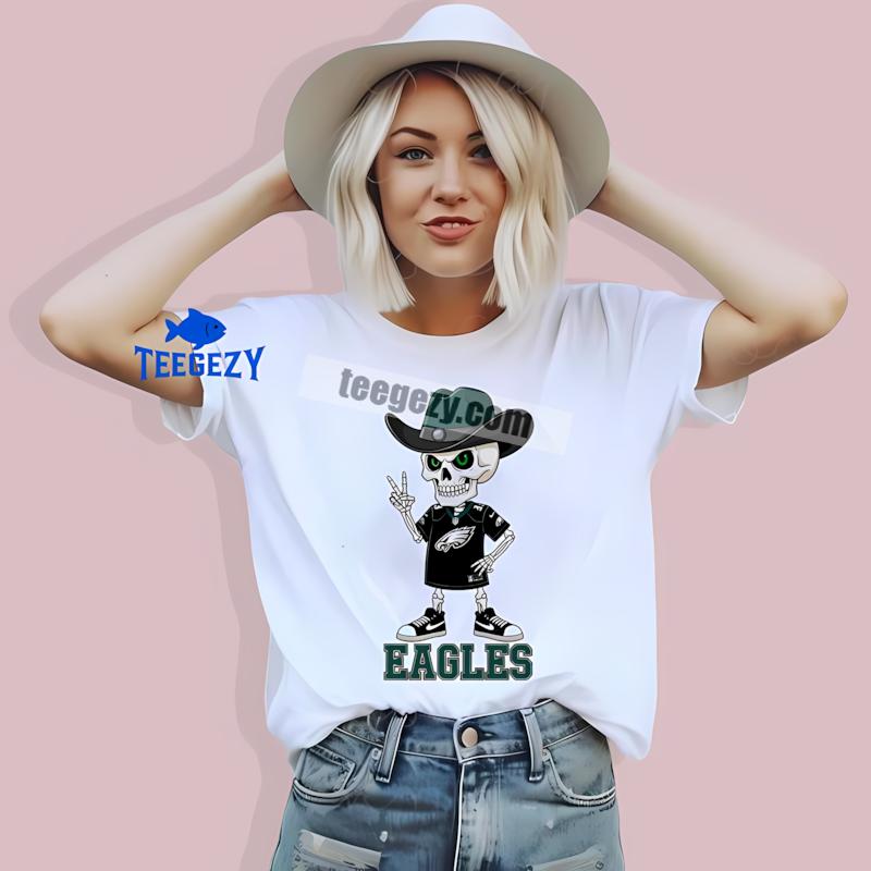 Philadelphia Eagles Spooky Skeleton Cool T-Shirt Philadelphia Eagles Spooky Skeleton Cool T-Shirt