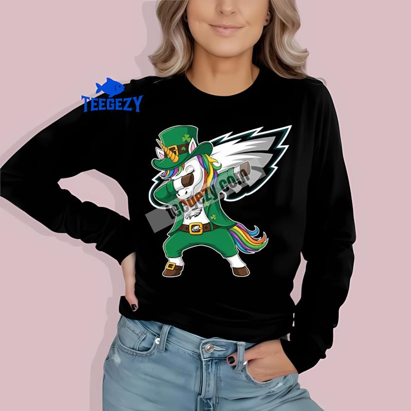Philadelphia Eagles St Patricks Day Vs Dabbing Unicorn Long Sleeve Philadelphia Eagles St Patricks Day Vs Dabbing Unicorn Long Sleeve