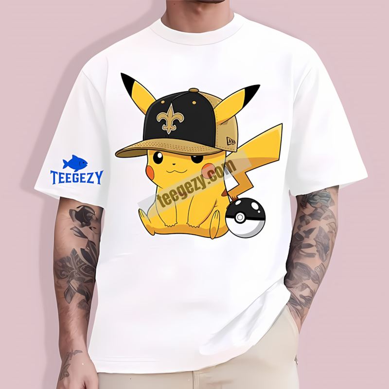 Pikachu New Orleans Saints Fan T-Shirt Pikachu New Orleans Saints Fan T-Shirt