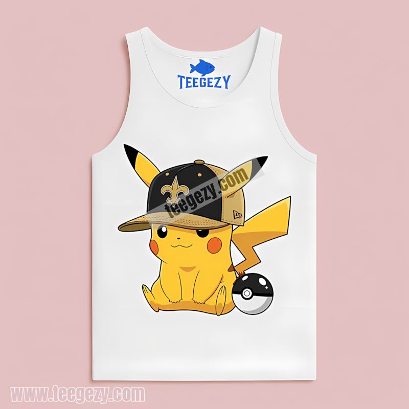 Pikachu New Orleans Saints Fan Tanktop Pikachu New Orleans Saints Fan Tanktop