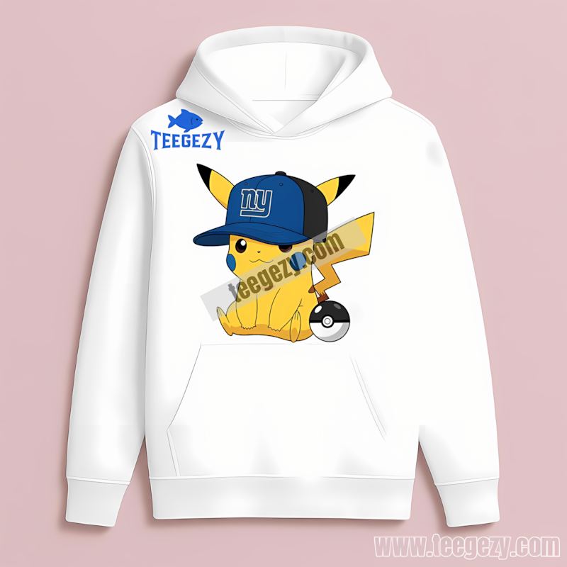 Pikachu New York Giants Hat Fan Hoodie Pikachu New York Giants Hat Fan Hoodie