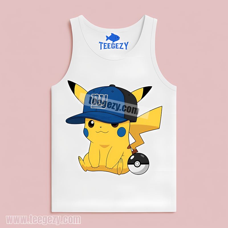 Pikachu New York Giants Hat Fan Tanktop Pikachu New York Giants Hat Fan Tanktop