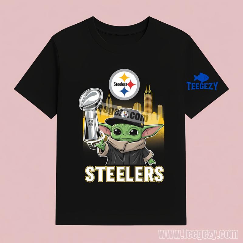 Pittsburgh ST-Shirtlers Baby Yoda Holding Super Bowl Cup Printed Shirt Pittsburgh ST-Shirtlers Baby Yoda Holding Super Bowl Cup Printed Shirt