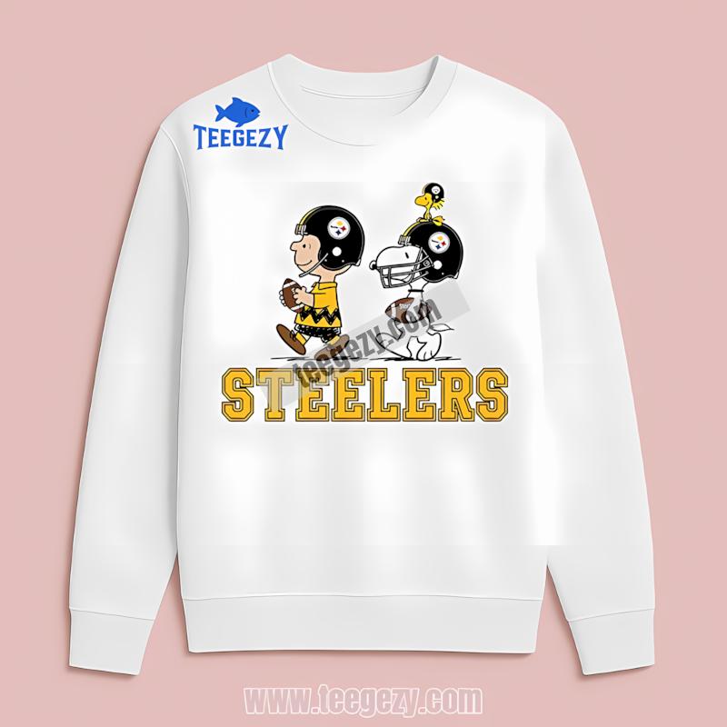 Pittsburgh SLong Sleevelers Charlie Brown Snoopy Football Graphic Shirt Pittsburgh SLong Sleevelers Charlie Brown Snoopy Football Graphic Shirt