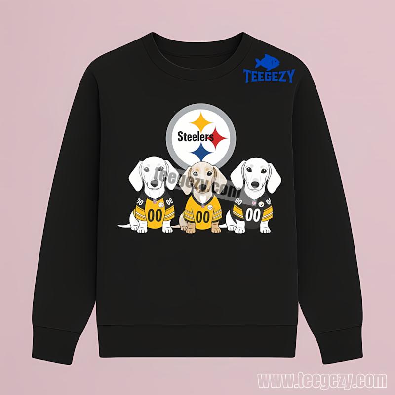 Pittsburgh SLong Sleevelers Dachshund Dogs Printed Shirt Pittsburgh SLong Sleevelers Dachshund Dogs Printed Shirt