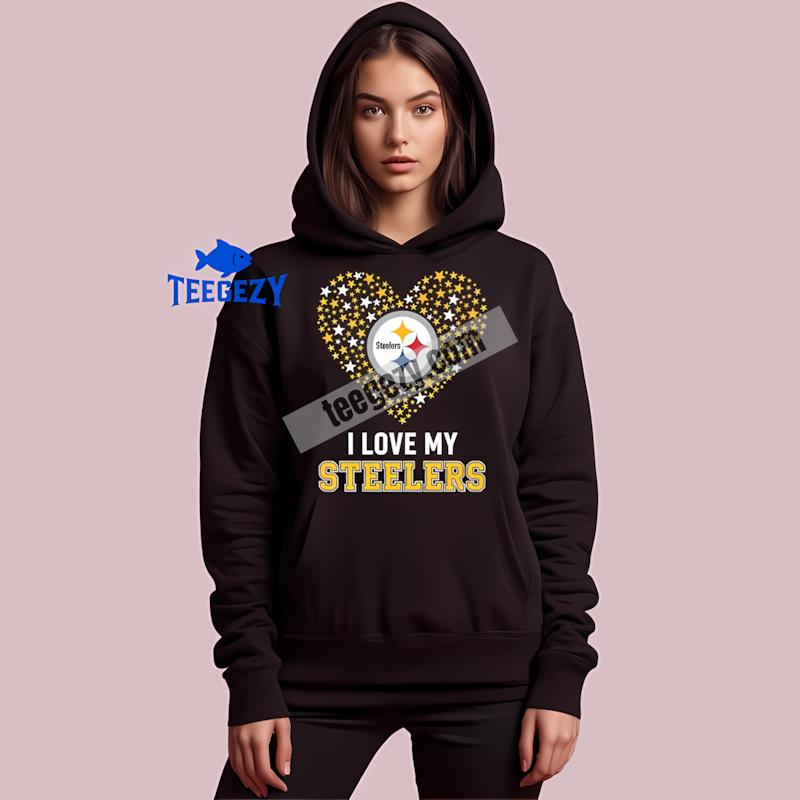 Pittsburgh SHoodielers I Love My Steelers Heart Cotton Shirt Pittsburgh SHoodielers I Love My Steelers Heart Cotton Shirt