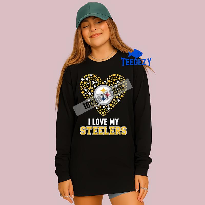 Pittsburgh SLong Sleevelers I Love My Steelers Heart Cotton Shirt Pittsburgh SLong Sleevelers I Love My Steelers Heart Cotton Shirt