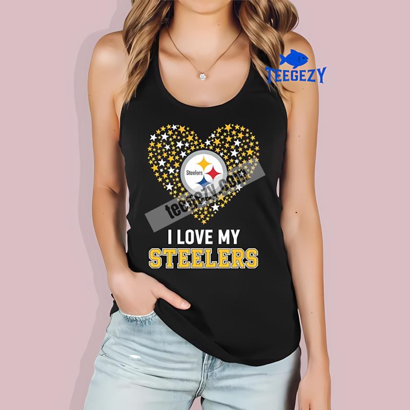 Pittsburgh STanktoplers I Love My Steelers Heart Cotton Shirt Pittsburgh STanktoplers I Love My Steelers Heart Cotton Shirt