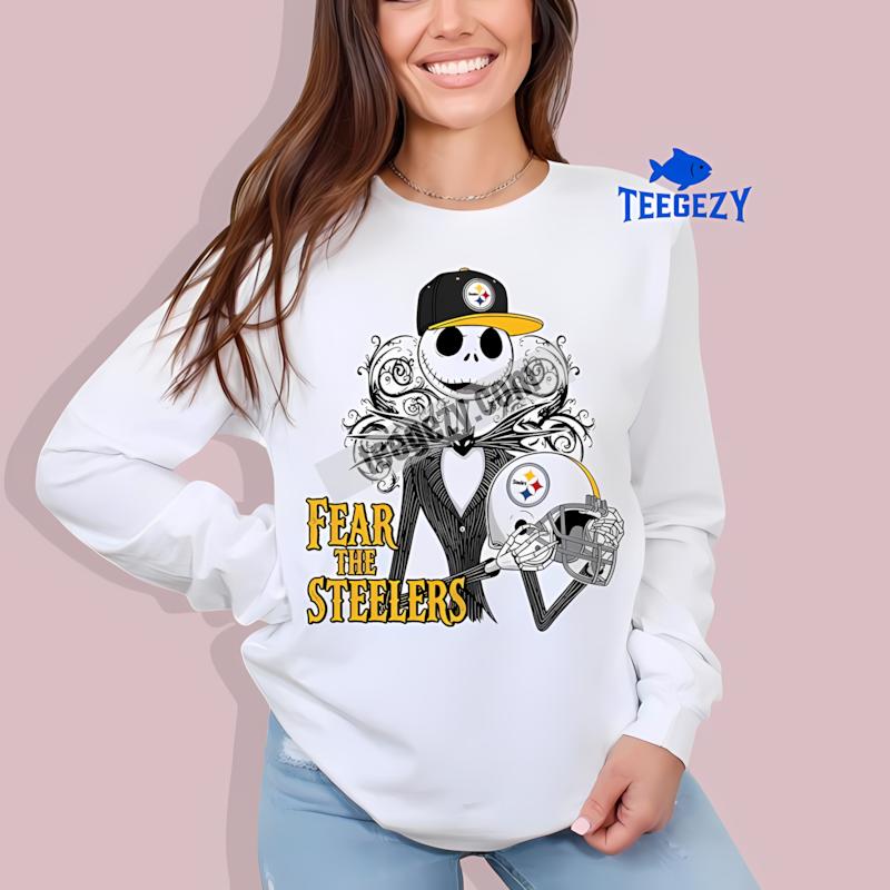 Pittsburgh SLong Sleevelers Jack Skellington Fear The Casual Shirt Pittsburgh SLong Sleevelers Jack Skellington Fear The Casual Shirt