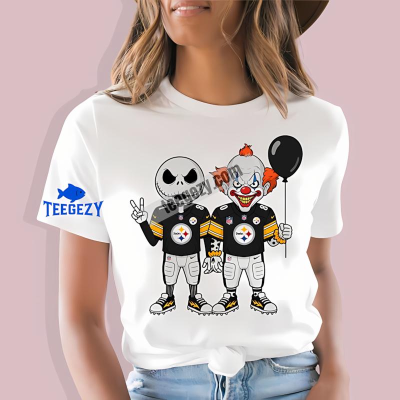 Pittsburgh ST-Shirtlers Jack Skellington Pennywise Halloween Shirt Pittsburgh ST-Shirtlers Jack Skellington Pennywise Halloween Shirt