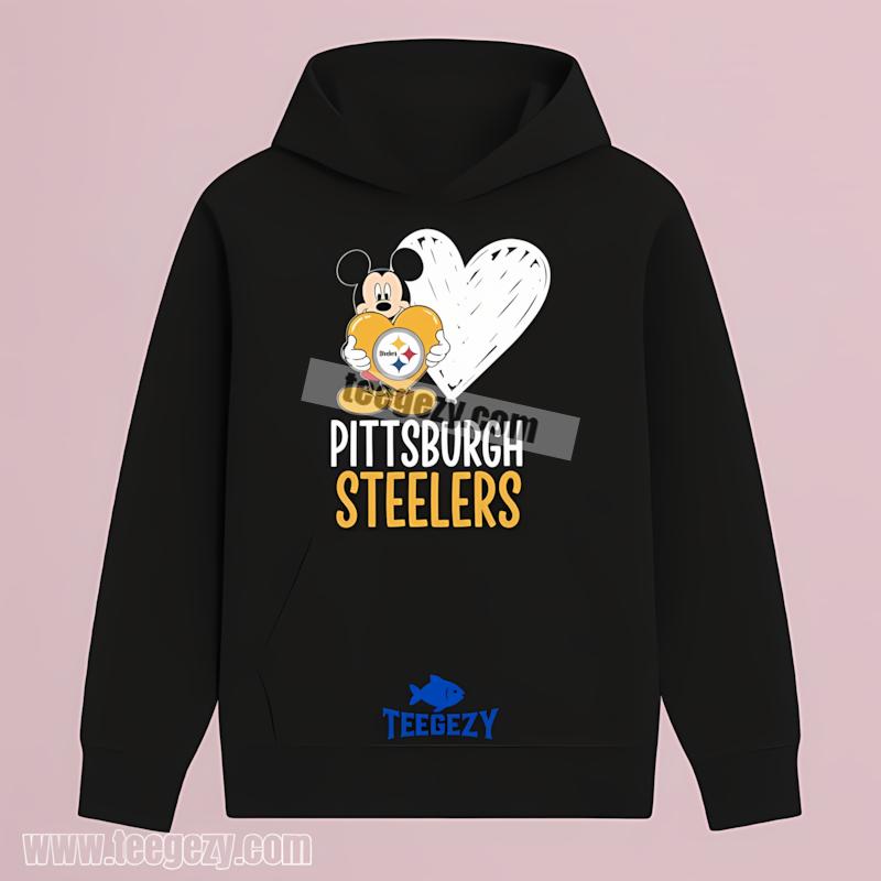 Pittsburgh SHoodielers Mickey Heart Shirt For Women Pittsburgh SHoodielers Mickey Heart Shirt For Women