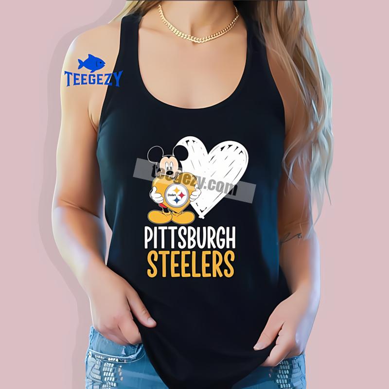 Pittsburgh STanktoplers Mickey Heart Shirt For Women Pittsburgh STanktoplers Mickey Heart Shirt For Women