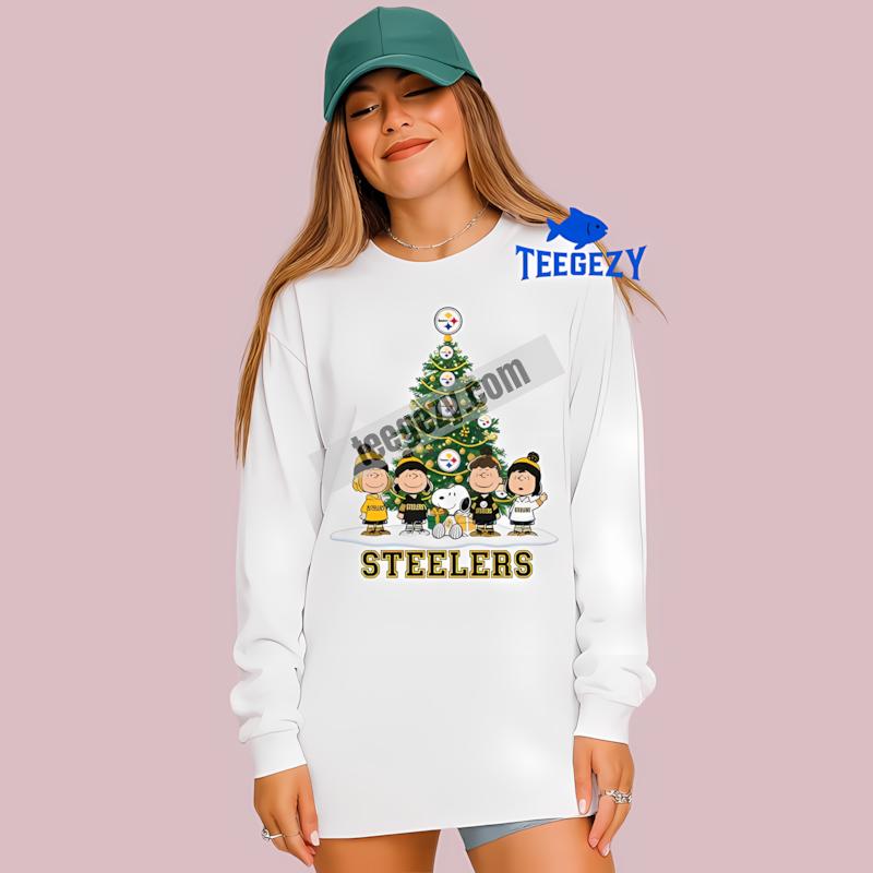 Pittsburgh SLong Sleevelers Peanuts Christmas Shirt Design Pittsburgh SLong Sleevelers Peanuts Christmas Shirt Design