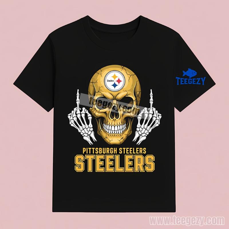 Pittsburgh ST-Shirtlers Skull Middle Finger Custom Shirt Pittsburgh ST-Shirtlers Skull Middle Finger Custom Shirt