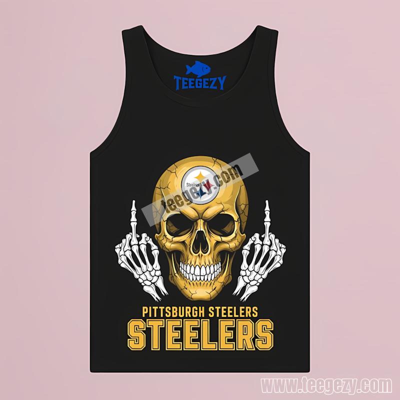 Pittsburgh STanktoplers Skull Middle Finger Custom Shirt Pittsburgh STanktoplers Skull Middle Finger Custom Shirt