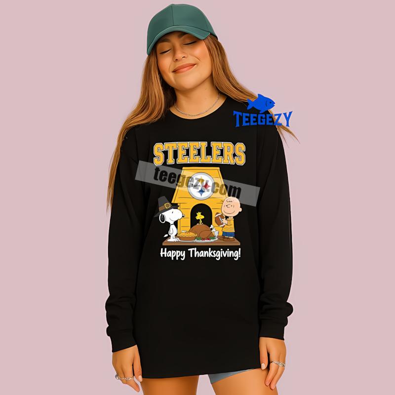Pittsburgh SLong Sleevelers Snoopy Thanksgiving Mens Shirt Pittsburgh SLong Sleevelers Snoopy Thanksgiving Mens Shirt