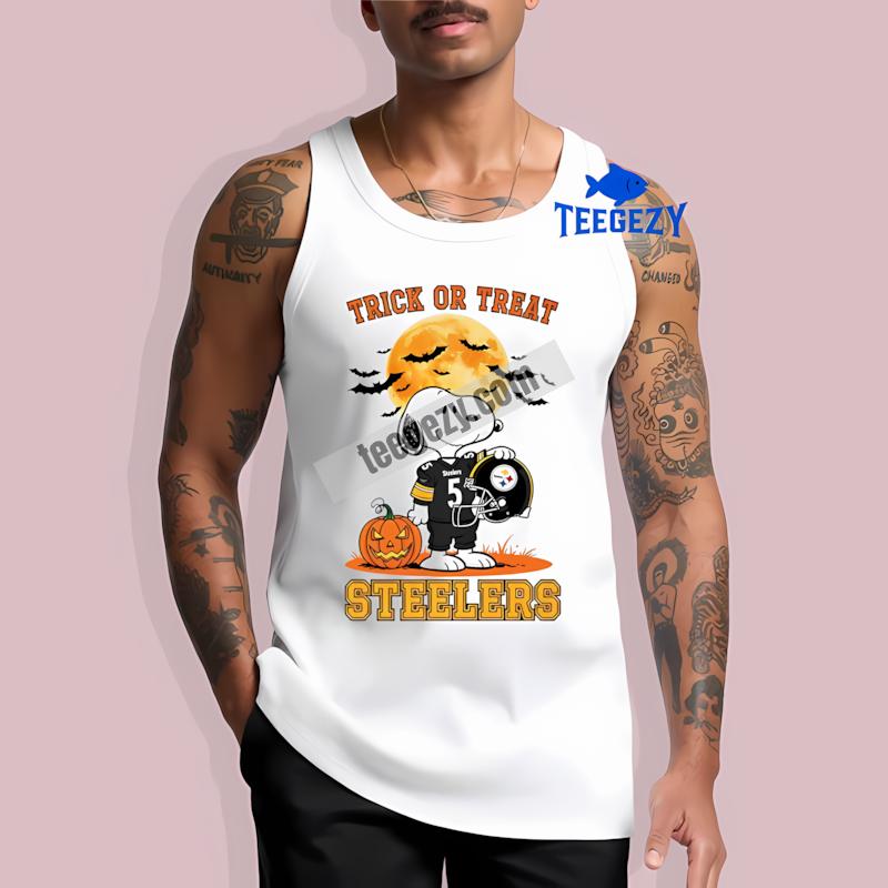 Pittsburgh STanktoplers Snoopy Trick Or Treat Cotton Shirt Pittsburgh STanktoplers Snoopy Trick Or Treat Cotton Shirt