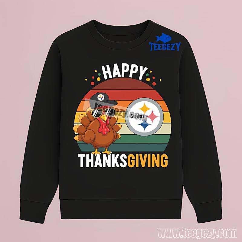 Pittsburgh SLong Sleevelers Thanksgiving Turkey Printed Shirt Pittsburgh SLong Sleevelers Thanksgiving Turkey Printed Shirt