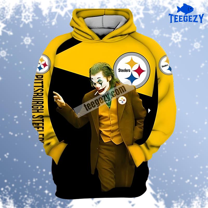 Pittsburgh Steelers The Joker Yellow Black Graphic 3D Hoodie Pittsburgh Steelers The Joker Yellow Black Graphic 3D Hoodie