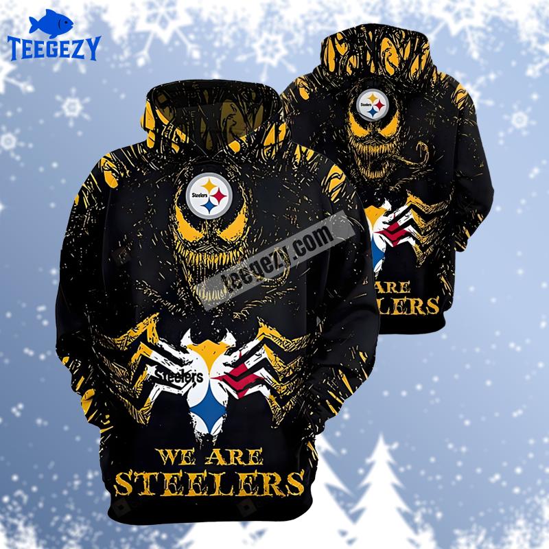 Pittsburgh Steelers Venom Halloween Black Yellow Unisex 3D Hoodie Pittsburgh Steelers Venom Halloween Black Yellow Unisex 3D Hoodie