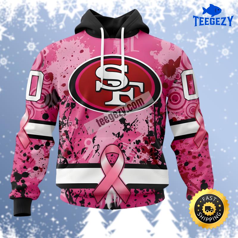 San Francisco 49Ers Breast Cancer Pink Mens Personalized 3D Hoodie San Francisco 49Ers Breast Cancer Pink Mens Personalized 3D Hoodie