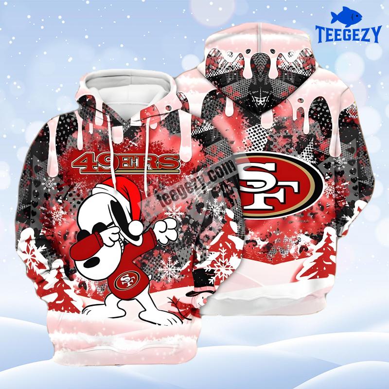 San Francisco 49Ers Santa Snoopy Christmas White Red Cool 3D Hoodie San Francisco 49Ers Santa Snoopy Christmas White Red Cool 3D Hoodie
