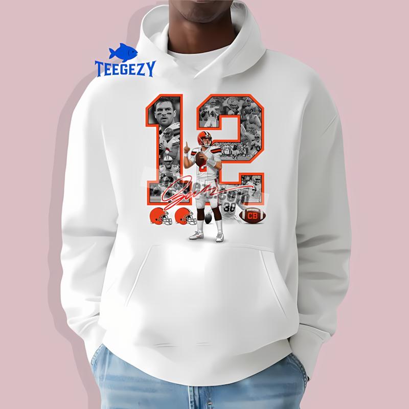 Shedeur Sanders Cleveland Browns Number 12 Collage Quarterback Hoodie Shedeur Sanders Cleveland Browns Number 12 Collage Quarterback Hoodie