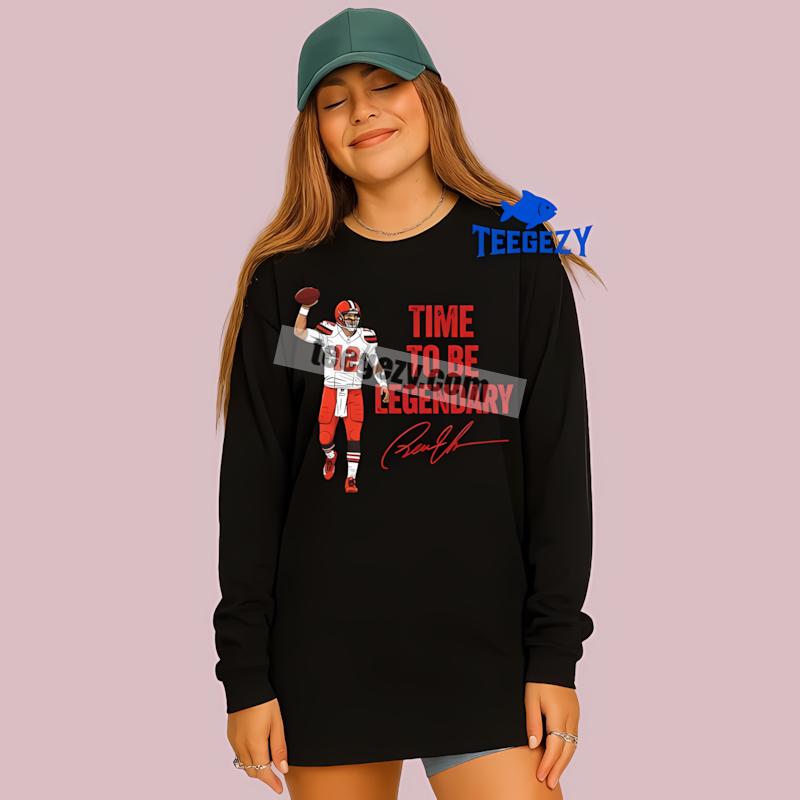 Shedeur Sanders Cleveland Browns Time To Be Legendary Football Long Sleeve Shedeur Sanders Cleveland Browns Time To Be Legendary Football Long Sleeve