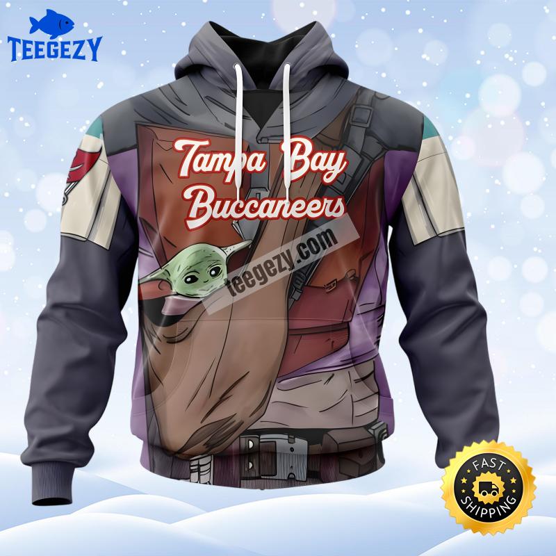 Tampa Bay Buccaneers Baby Yoda Grey 3D Hoodie Tampa Bay Buccaneers Baby Yoda Grey 3D Hoodie