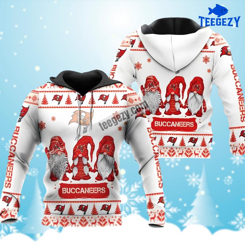 Tampa Bay Buccaneers Christmas Gnomes Red White 3D Hoodie Tampa Bay Buccaneers Christmas Gnomes Red White 3D Hoodie