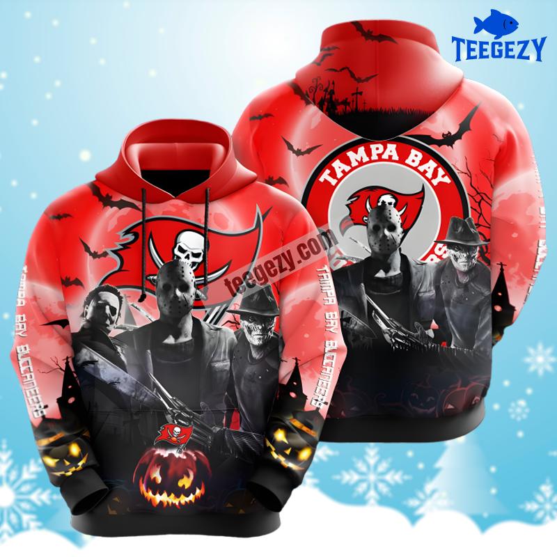 Tampa Bay Buccaneers Freddy Krueger Halloween Red Black 3D Hoodie Tampa Bay Buccaneers Freddy Krueger Halloween Red Black 3D Hoodie