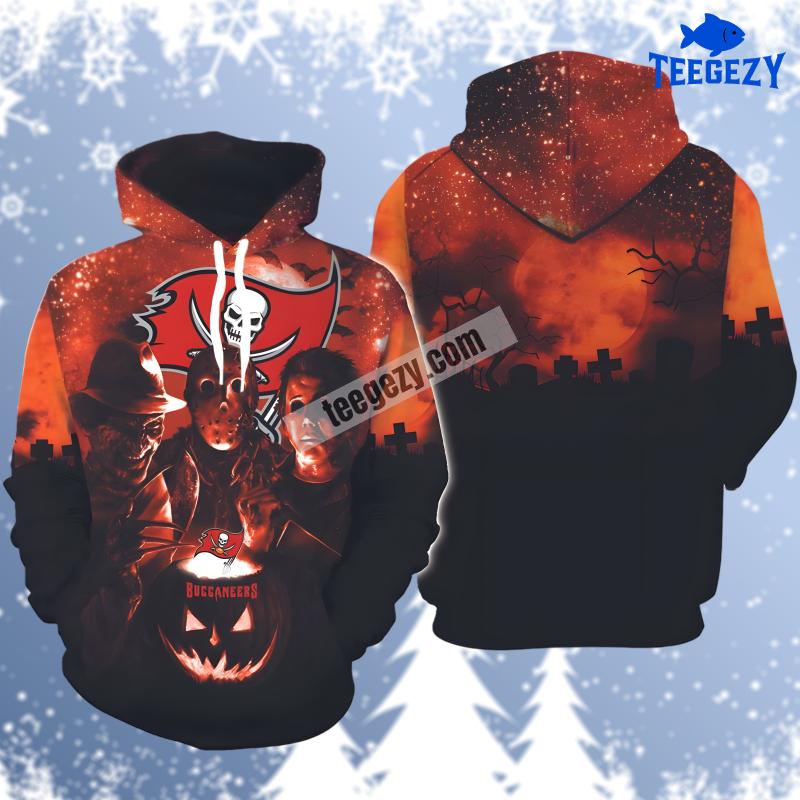 Tampa Bay Buccaneers Freddy Krueger Jason Voorhees Halloween Red Black 3D Hoodie Tampa Bay Buccaneers Freddy Krueger Jason Voorhees Halloween Red Black 3D Hoodie
