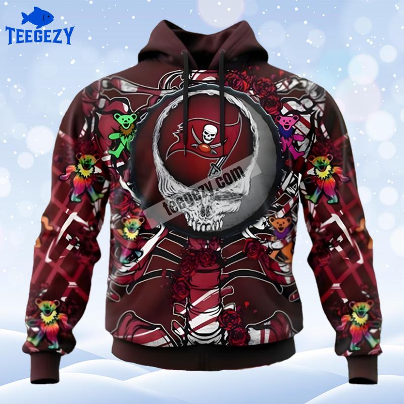Tampa Bay Buccaneers Grateful Dead Red 3D Hoodie Tampa Bay Buccaneers Grateful Dead Red 3D Hoodie